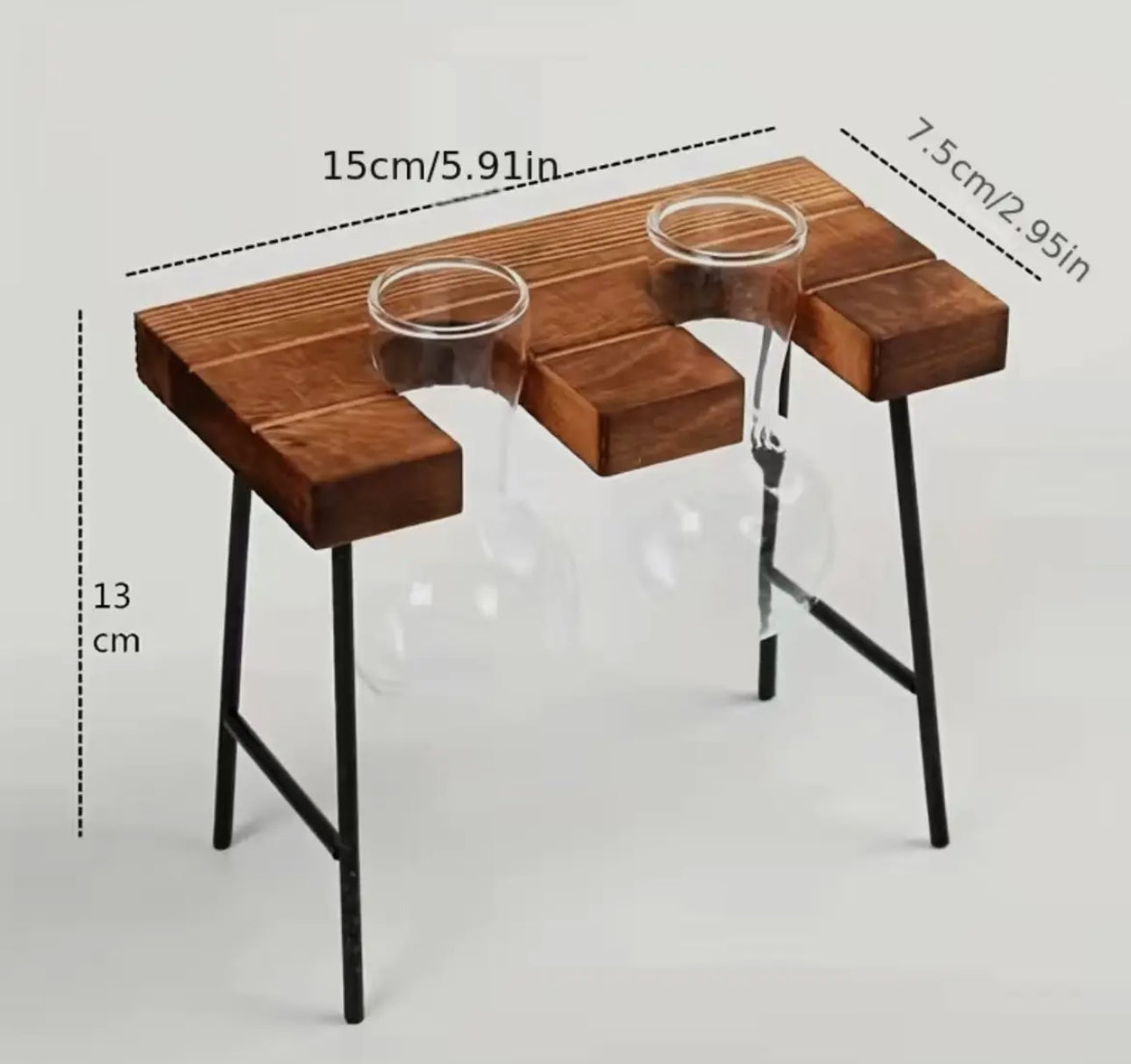 2 Bottle Bulb Hydroponic Planter Stand