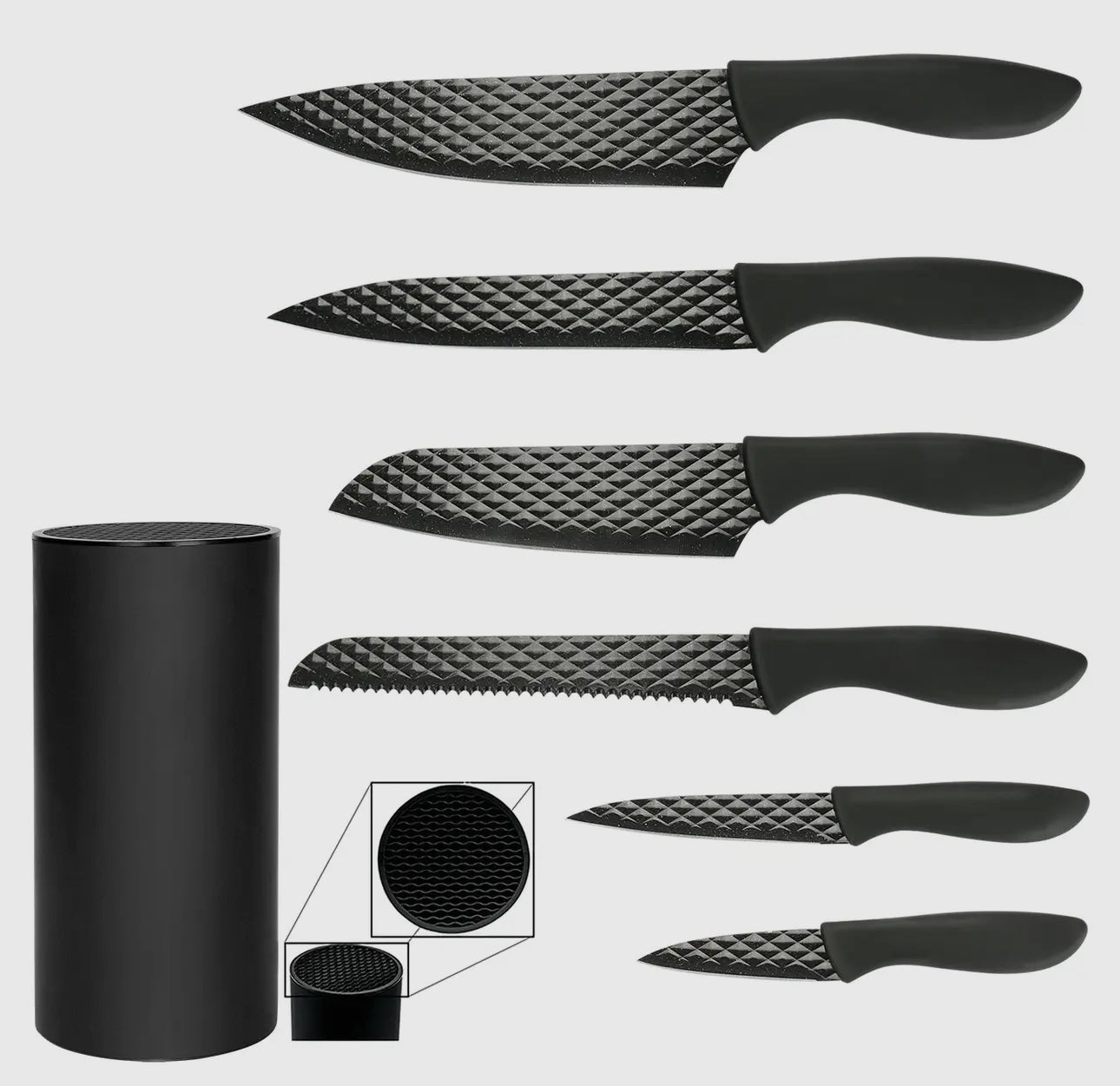 Gourmet 7 Piece Diamond Nonstick Blade Knife Set